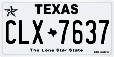 TX license plate CLX7637
