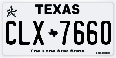TX license plate CLX7660