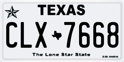 TX license plate CLX7668