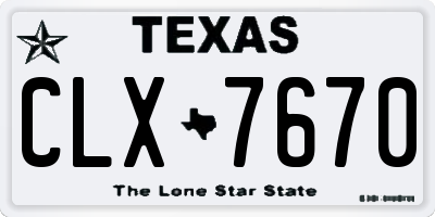 TX license plate CLX7670