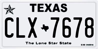TX license plate CLX7678