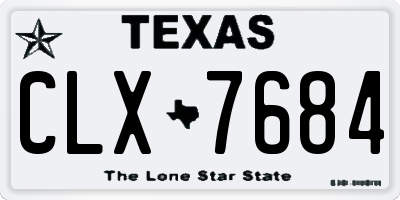 TX license plate CLX7684