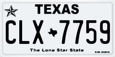 TX license plate CLX7759