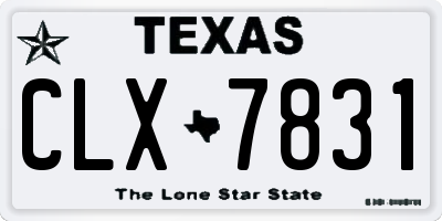 TX license plate CLX7831