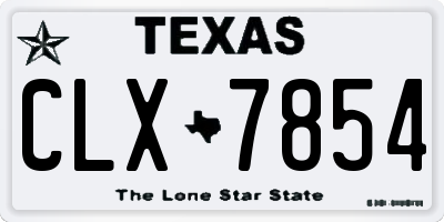 TX license plate CLX7854