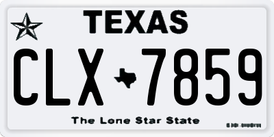 TX license plate CLX7859
