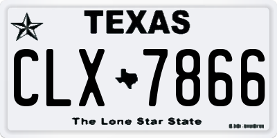 TX license plate CLX7866