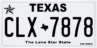 TX license plate CLX7878
