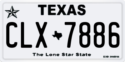 TX license plate CLX7886