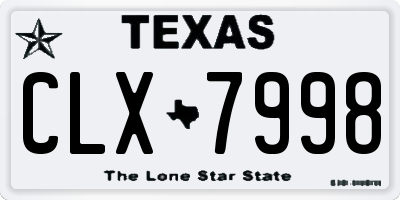 TX license plate CLX7998
