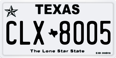 TX license plate CLX8005