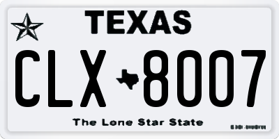 TX license plate CLX8007