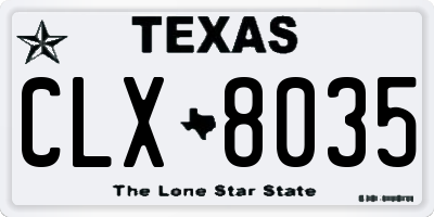 TX license plate CLX8035