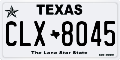 TX license plate CLX8045
