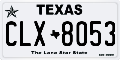 TX license plate CLX8053