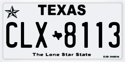 TX license plate CLX8113