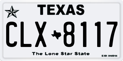TX license plate CLX8117