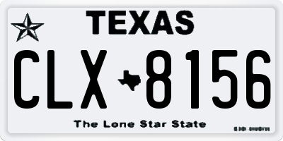 TX license plate CLX8156