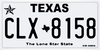 TX license plate CLX8158