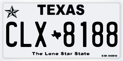 TX license plate CLX8188