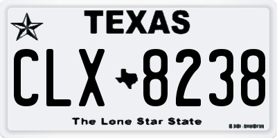 TX license plate CLX8238