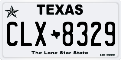 TX license plate CLX8329