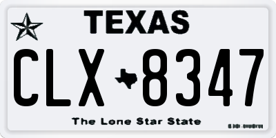 TX license plate CLX8347