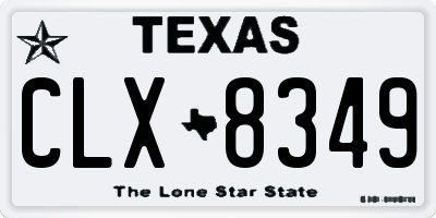 TX license plate CLX8349