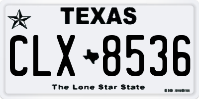 TX license plate CLX8536