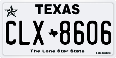 TX license plate CLX8606