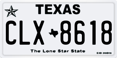 TX license plate CLX8618