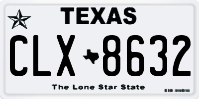 TX license plate CLX8632