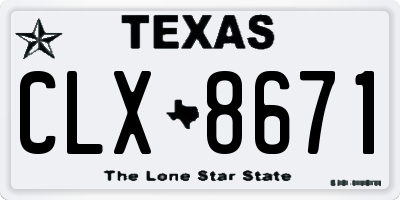 TX license plate CLX8671