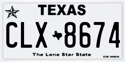 TX license plate CLX8674