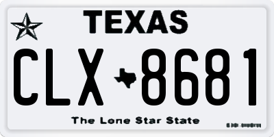TX license plate CLX8681
