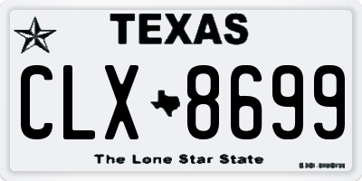 TX license plate CLX8699