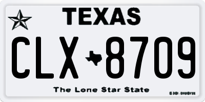 TX license plate CLX8709