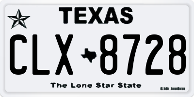 TX license plate CLX8728