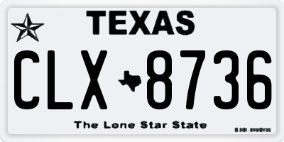 TX license plate CLX8736