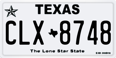TX license plate CLX8748