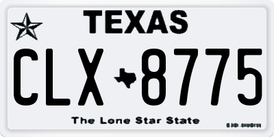 TX license plate CLX8775