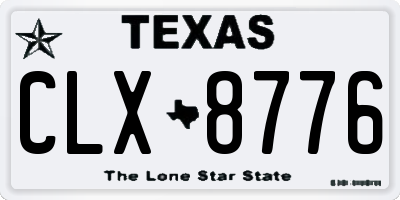 TX license plate CLX8776