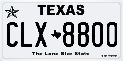 TX license plate CLX8800