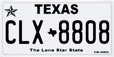 TX license plate CLX8808