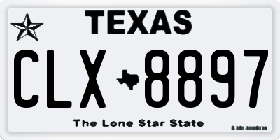 TX license plate CLX8897