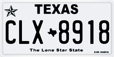 TX license plate CLX8918