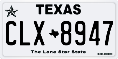 TX license plate CLX8947