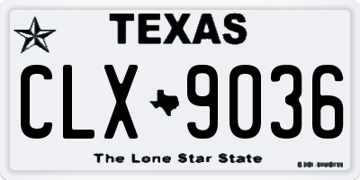 TX license plate CLX9036