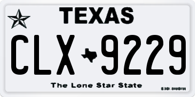 TX license plate CLX9229