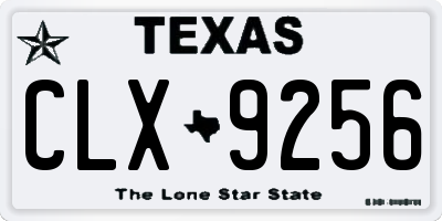 TX license plate CLX9256